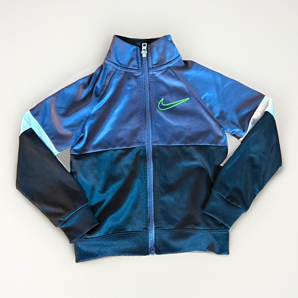 Nike Toddler 3T Full Zip Colorblock Track Jacket Blue Black Green Logo